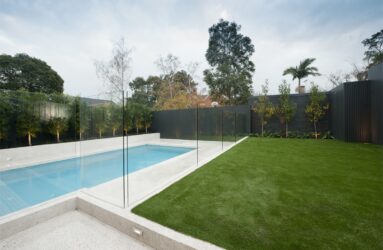 Recessed Concrete Frameless Glass Pool Fence