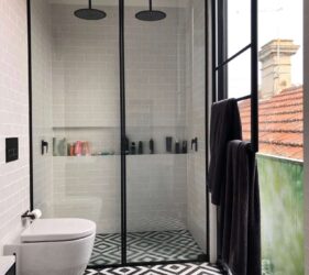 Black Framed Shower Screen - Frameless Impressions