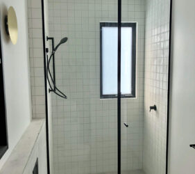 Black Framed Shower Screen - Frameless Impressions