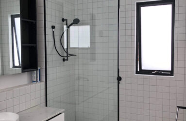 Black Framed Shower Screen - Frameless Impressions
